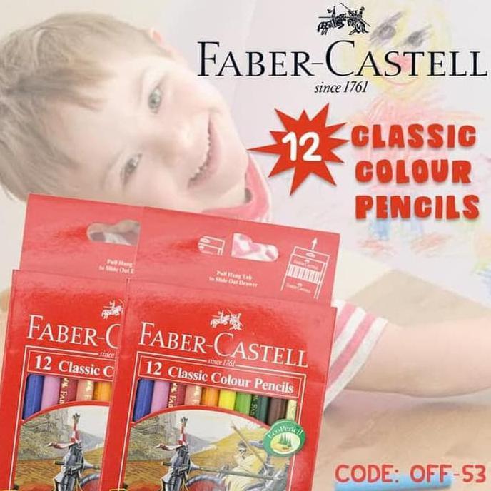 

New Product Pensil Warna Kayu 12 Warna Faber Castell Pendek