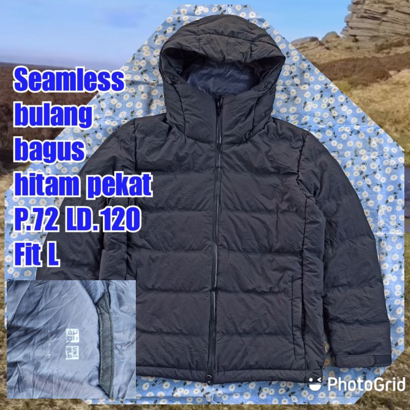 jaket gunung outdoor puffer gelembung tebal winter salju bulang bulu angsa uniqlo Seamless
