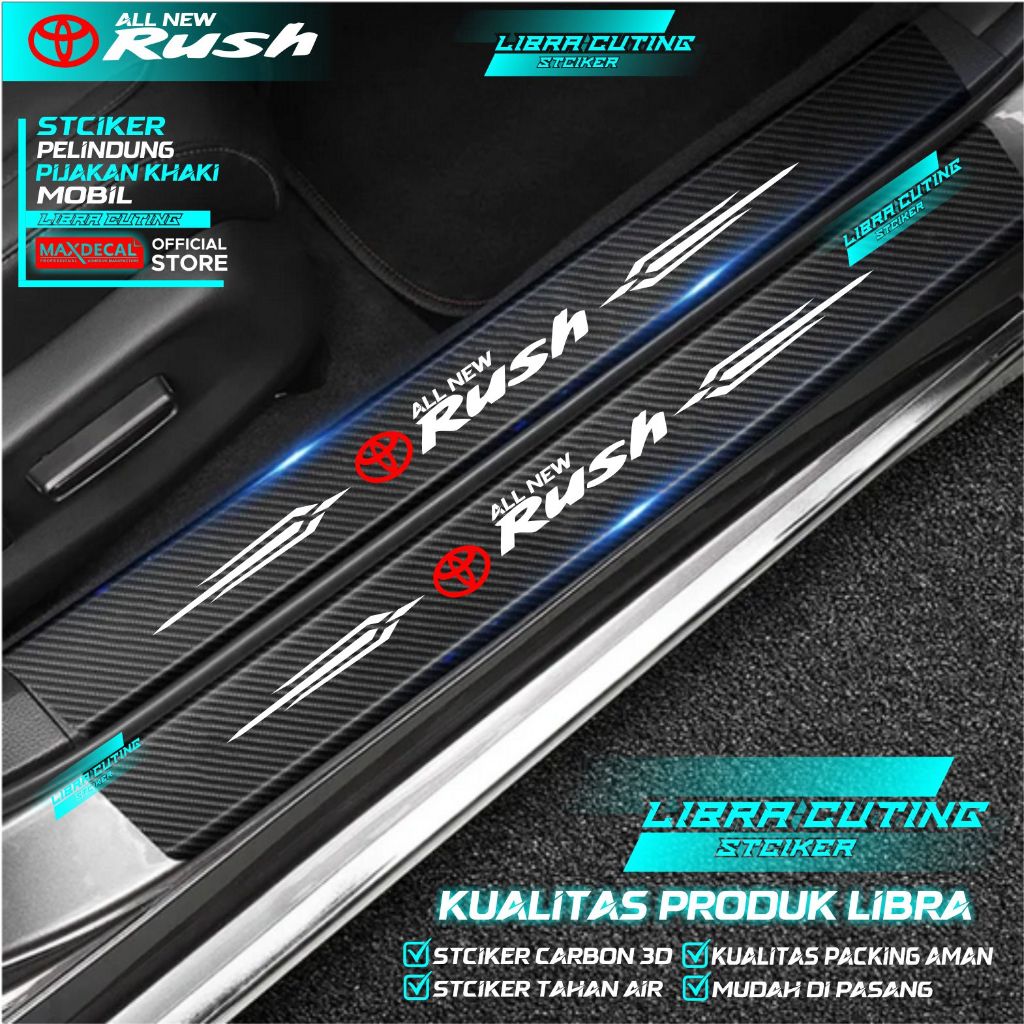 stciker cuting carbon 3d pelindung pintu mobil all new rush gr sport unevesal semua mobil rush lama 
