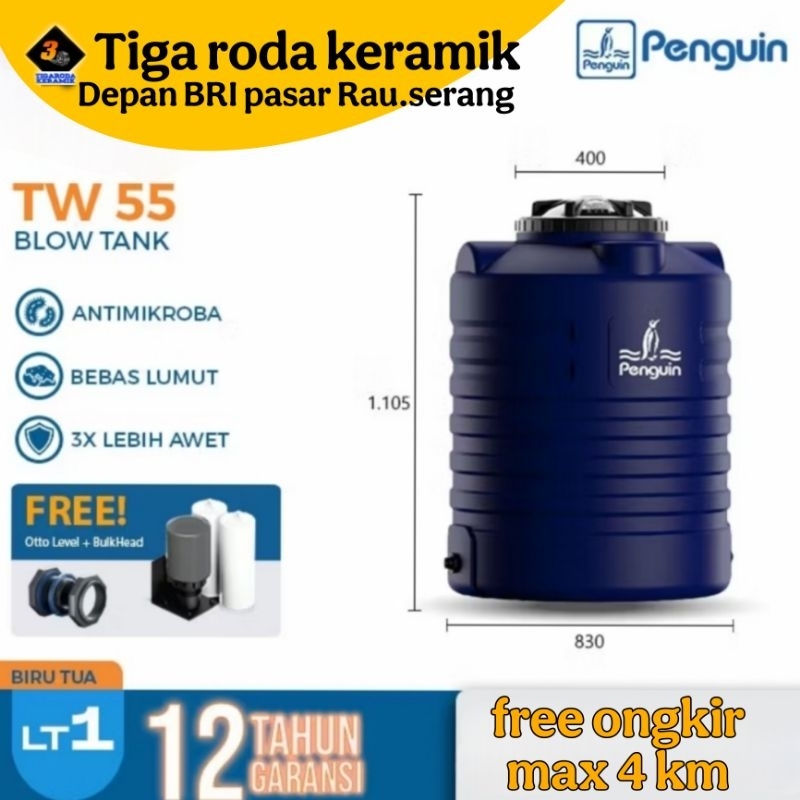 tangki air/toren air/tangki air penguin biru 520 Liter