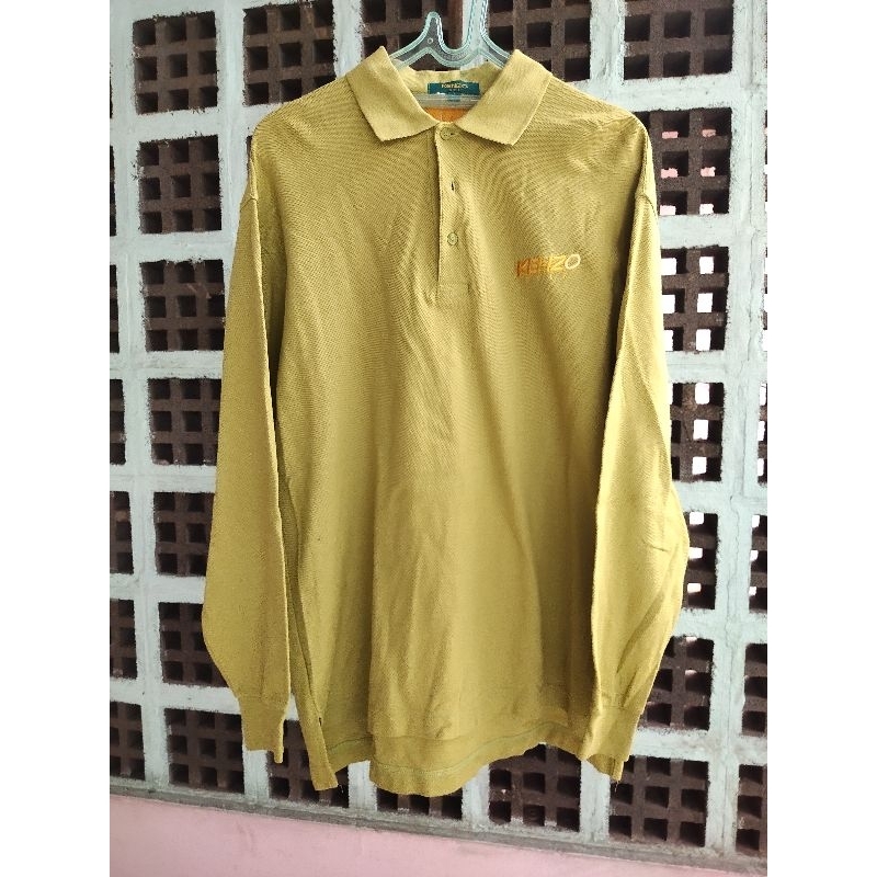 BAJU POLO LENGAN PANJANG KENZO GOLF HIJAU BAJU GOLF PRIA SECOND