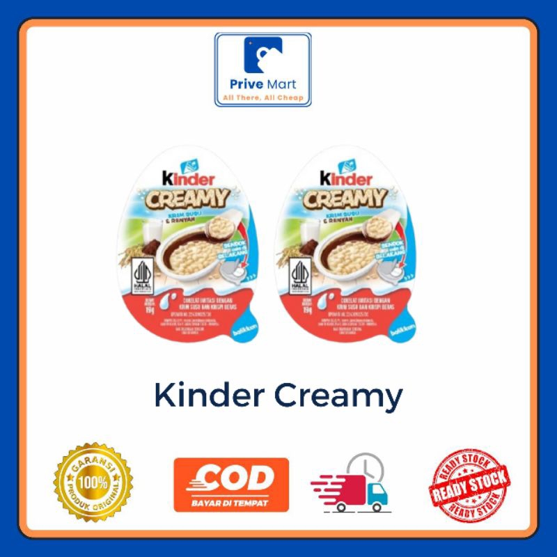 

Kinder Creamy Krim susu & Renyah 19g Prive Mart