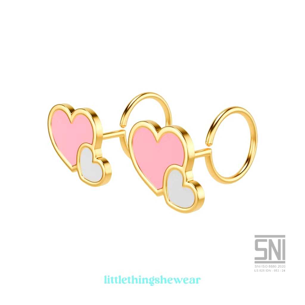 LITTLETHINGSHEWEAR - Anting Emas Anak Carys - Anting Loop-End (Anting Toge)