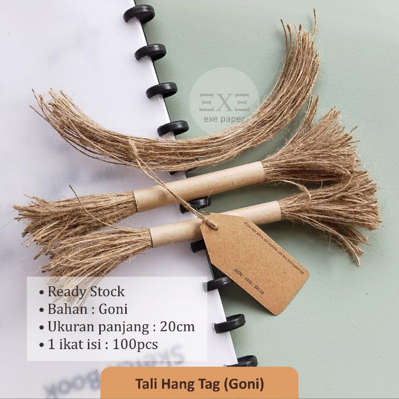 Tali Hang Tag Goni (100pcs), Tali Label Baju, Tali Hang Tag