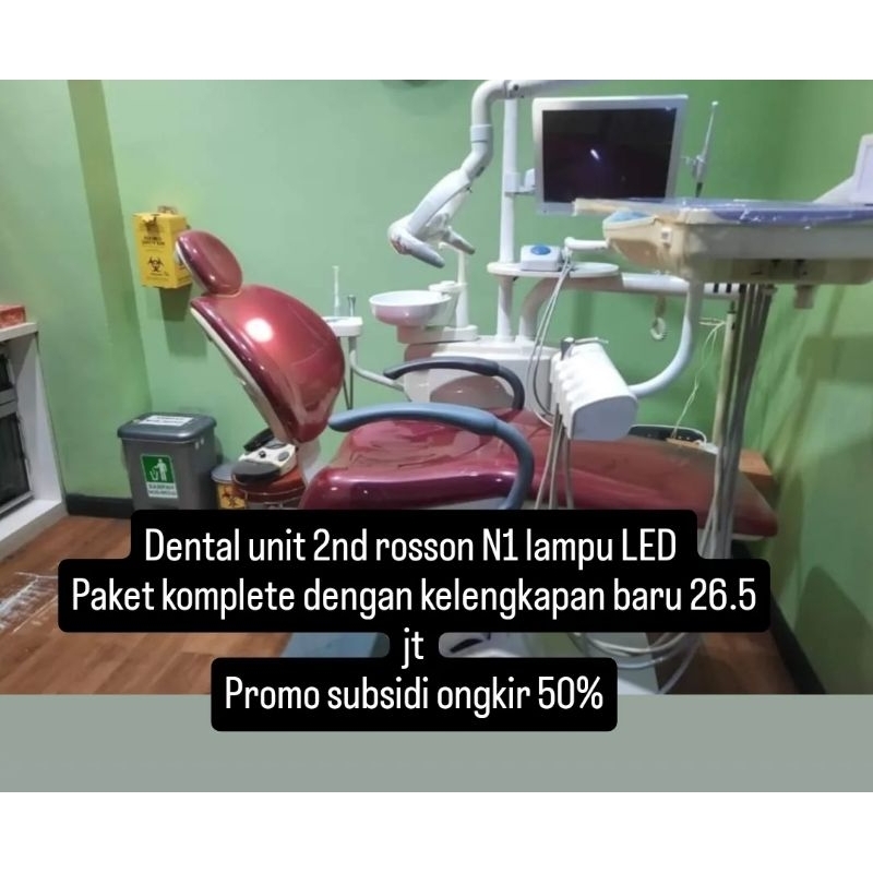 DENTAL UNIT ROSSON N1 2ND LAMPU LED/DENTAL UNIT  SECOND MURAH PAKET KOMPLETE