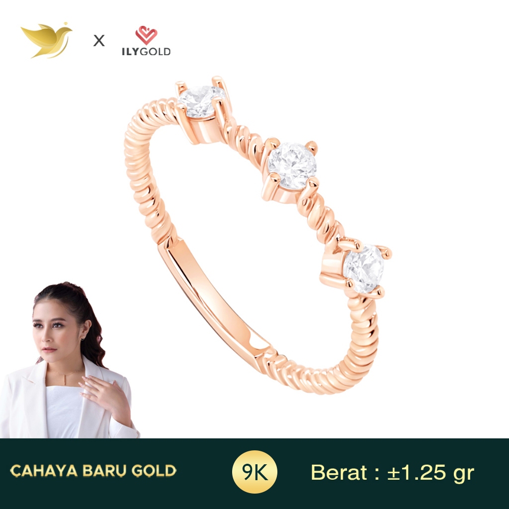 Ily Gold Cincin Emas Love Struck Gold 9K Cahaya Baru Gold