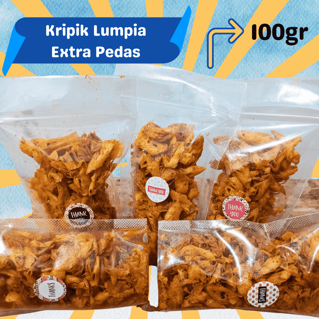 

100gr KERIPIK LUMPIA EXTRA PEDAS TJMS