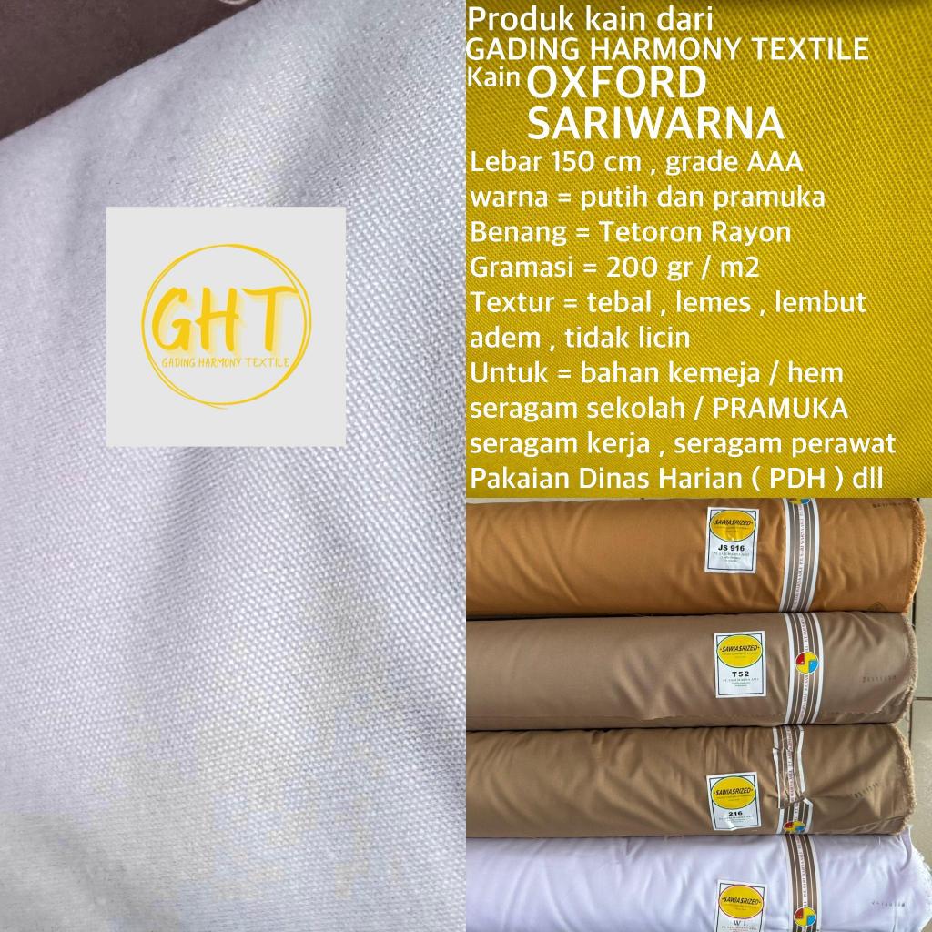 ( per 1 roll ) kain OXFORD SARIWARNA lebar 150 cm oxpot ospot sari warna katun tetoron rayon bahan b