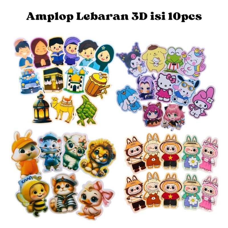 

ISI 10 PCS | Amplop Lebaran 3D Mix Karakter Lucu Bahan Tebal Premium