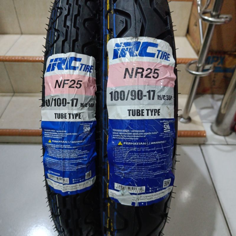BAN LUAR 80/100-17 & 100/90-17 IRC NF25,NR25 TUBETYPE(pakai ban dalam)
