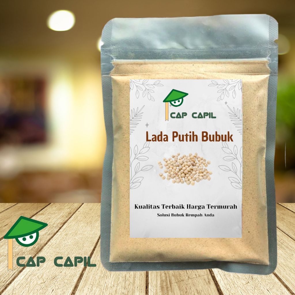 

Lada Putih Bubuk 100 gr Capcapil/ White Pepper Powder / Bumbu Rempah Murni Alami