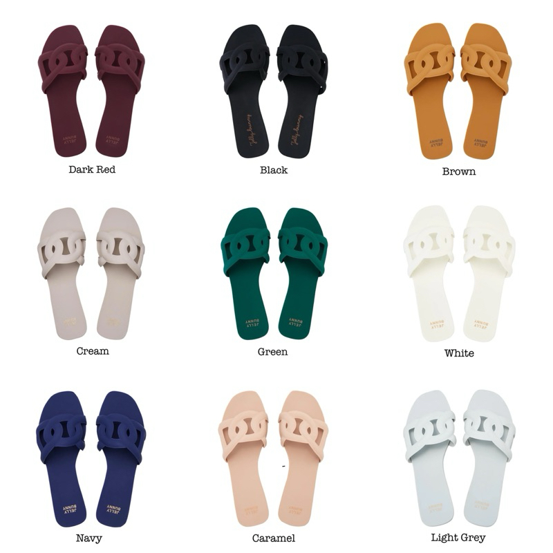 {PREORDER} 100% Original TERMURAH Jelly Bunny Grase Glis Flats Sandals Sendal Sandal Shoes Sepatu