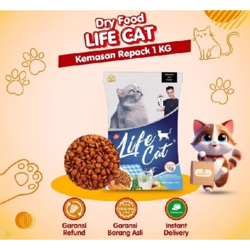Lifecat 1kg dry food.. premium dry cat food