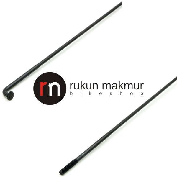 Alpina F1 Spoke Stainless Steel Double Butted Black 262 mm / 264 mm - 14G - 2.0 mm / 1.7 mm / 2.0 mm