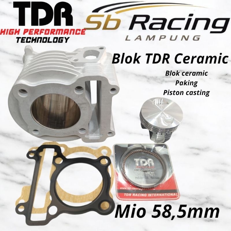 Blok Bore Up Mio 58,5mm Ceramic TDR Racing Nouvo Fino Karbu Mio Sporty Soul keramik