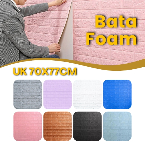 Setiker Wallfoam Wallpaper Dinding Classic White Brick Berteksture Dekorasi Kamar Tidur Aesthetic