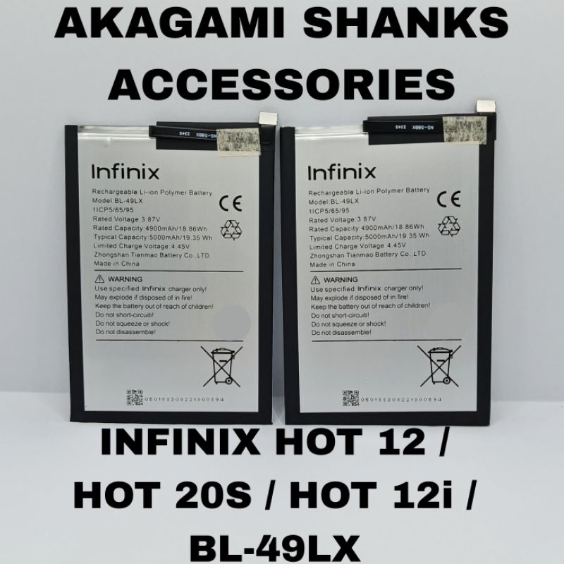 BATERAI/BATRAI/BATRE/BATTERY/INFINIX HOT 12 / HOT 20S / HOT 12i / BL-49LX