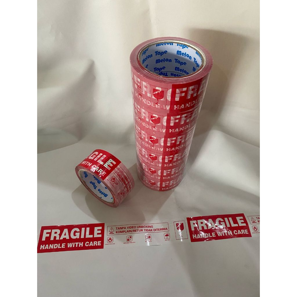 

FRAGILE MERAH 45mm 72yard /90yard Melon tape 1 SLOP 6PCS LAKBAN