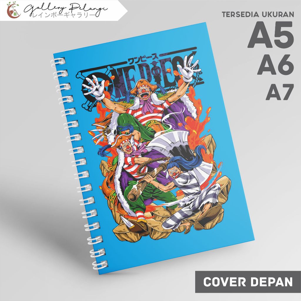 

Notebook Spiral A5 A6 A7 Japan Anime One Piece Buggy the clown