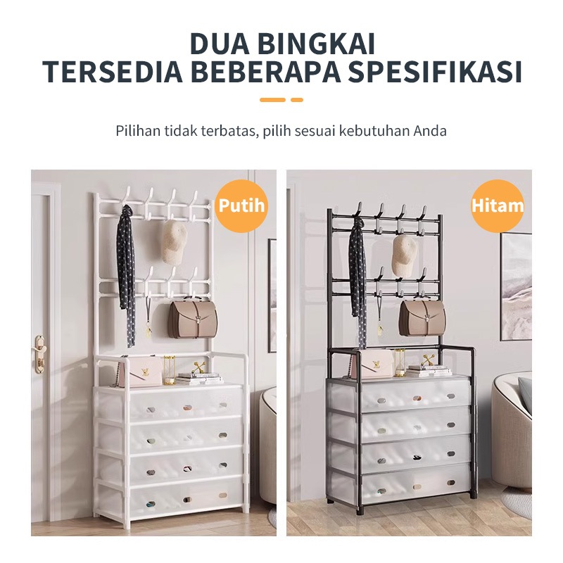 Cod Rak Topi Sepatu Rak Sepatu 5 Susun Plastik Rak Gantung Sepatu Penyimpanan Penyimpanan Gantung