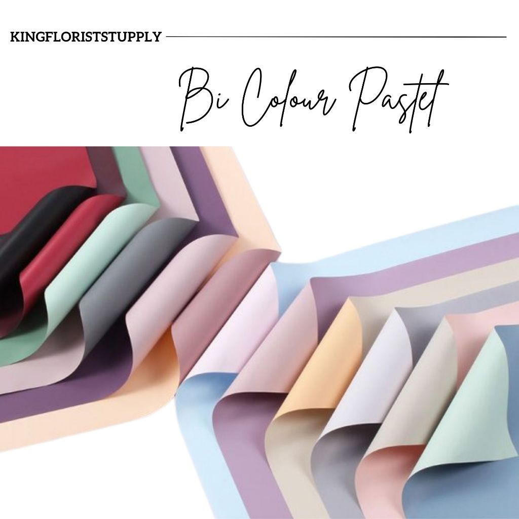 Kertas Pembungkus Dua Warna Bi Color Doff Pastel Wrapping Paper Flower Bouquet / Gift Wrappers solid