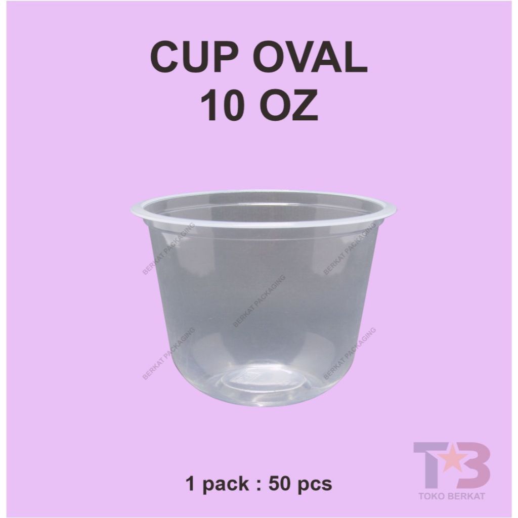 Cup Gelas Plastik 10oz Oval MERK BSM isi 50pcs / Cup Gelas Plastik Oval 360ml