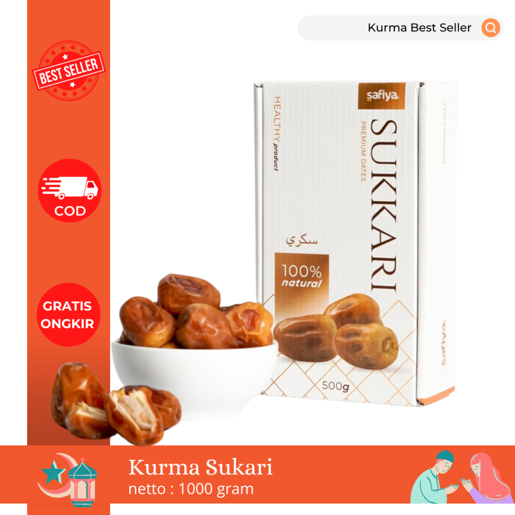 

Kurma Sukari Safiya - 1 kg & 500 gr | Manis, Lembut, Berkualitas Premium