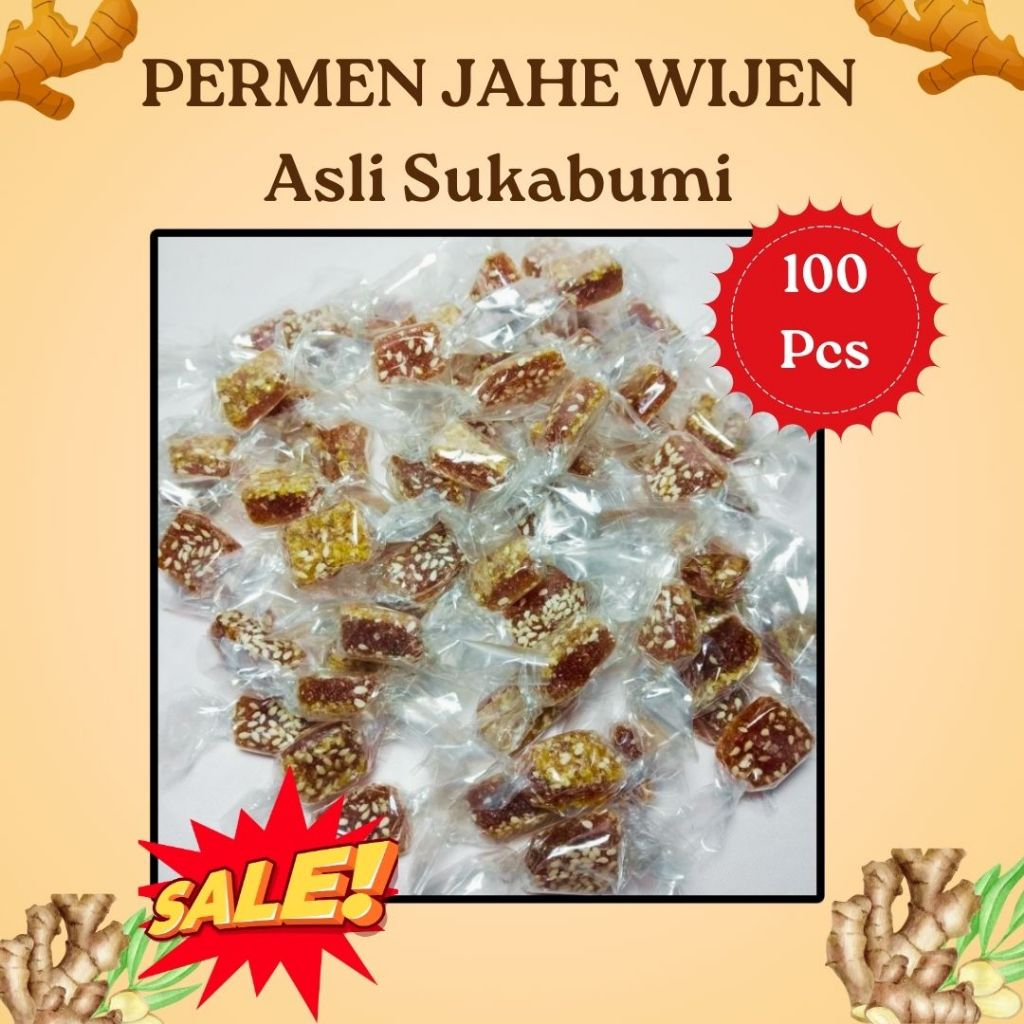 

Cemilan Permen Jahe Polos Plus Wiijen kemasan 100 Pcs