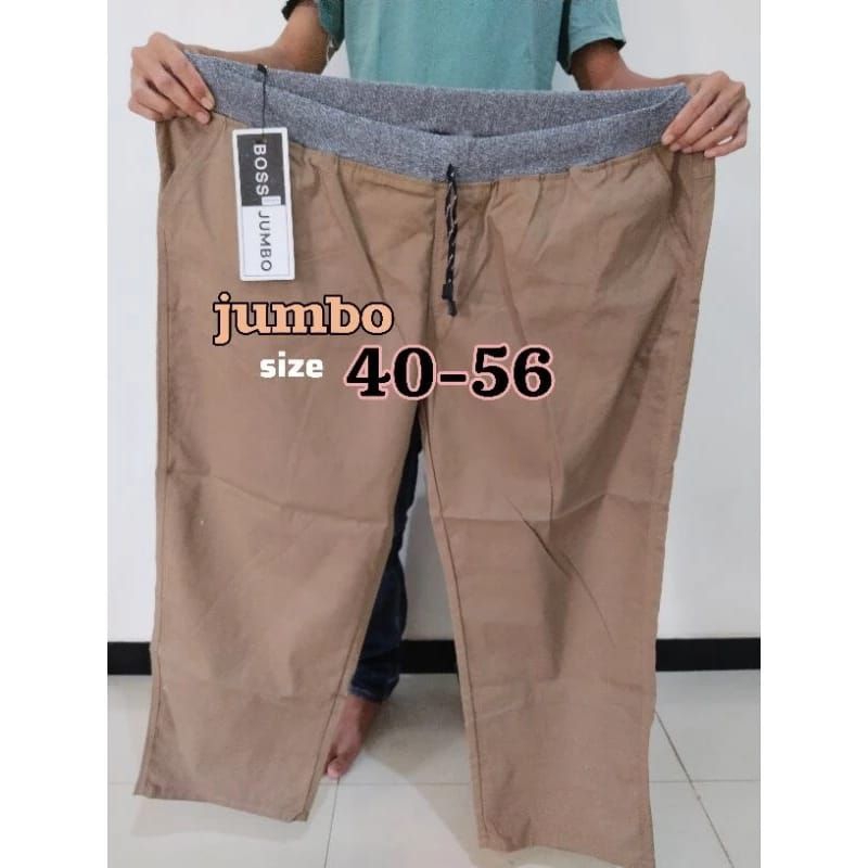 celana panjang pria jumbo pinggang karet celana jumbo big size celana#