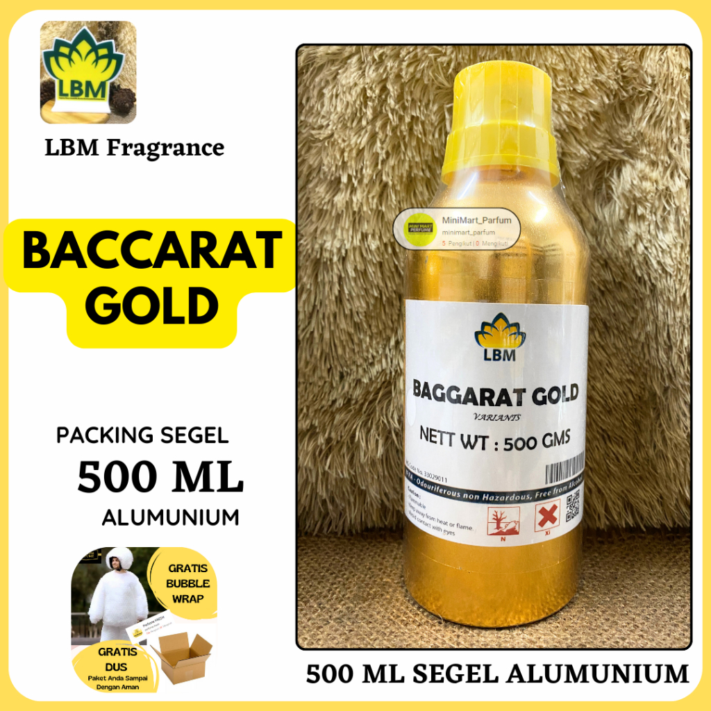 Bibit Parfum BACCARAT GOLD ( 500 ML SEGEL Alumunium ) LBM Fragrance