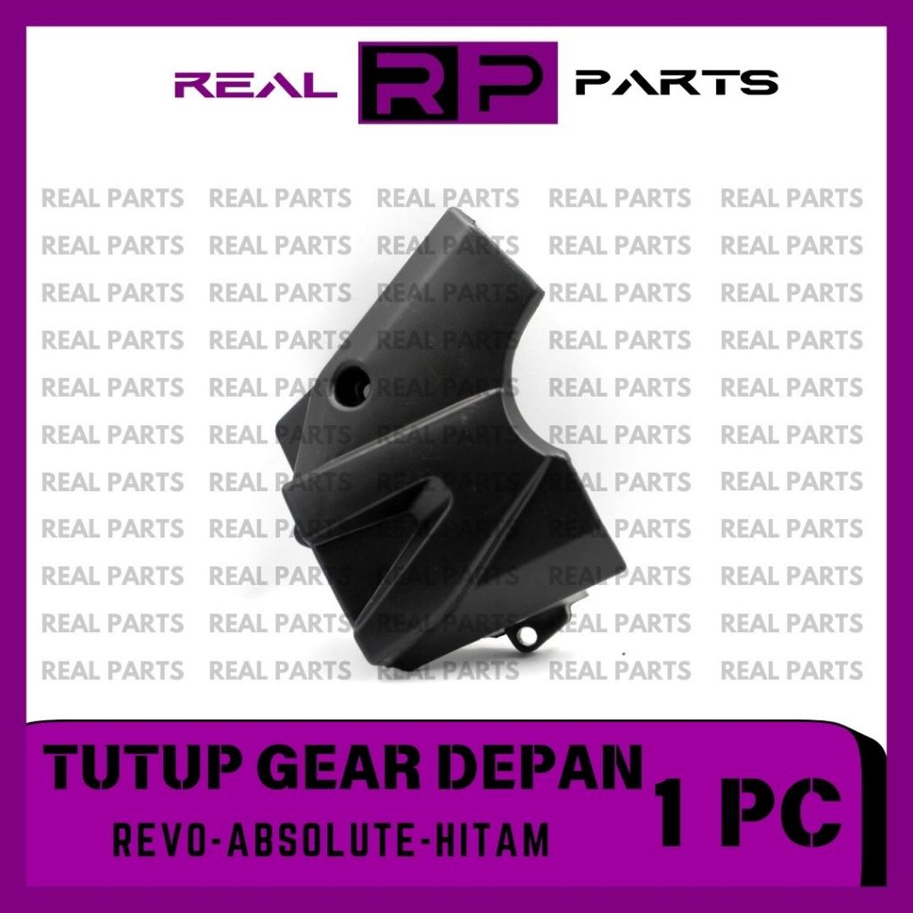 REAL-PARTS/TUTUP-GEAR-GIGI-DEPAN/COVER/MOTOR/HONDA-REVO-ABSOLUTE-HITAM/GRADE-ORI