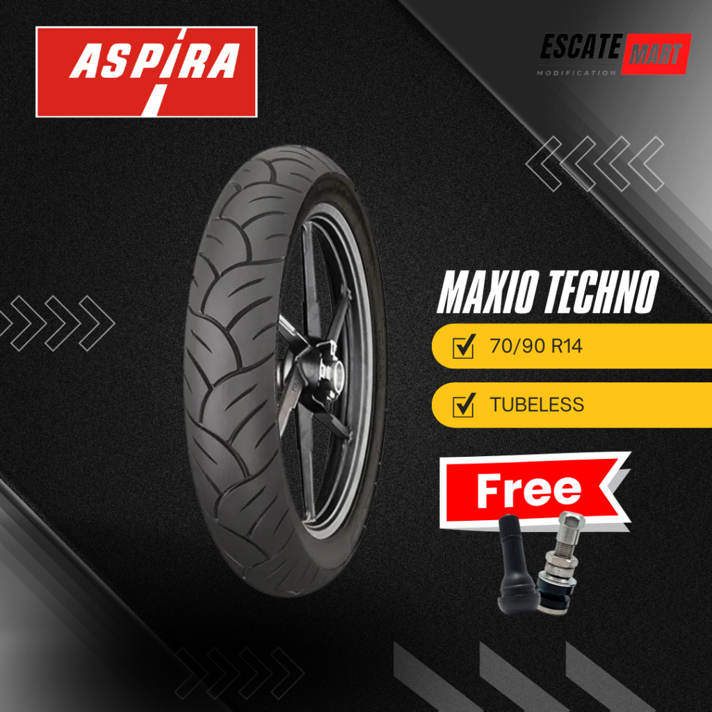 Terlaris Aspira Maxio Techno 70/90-14 Tubeless - Ban Motor Aspira Maxio Techno 70/90 Ring 14