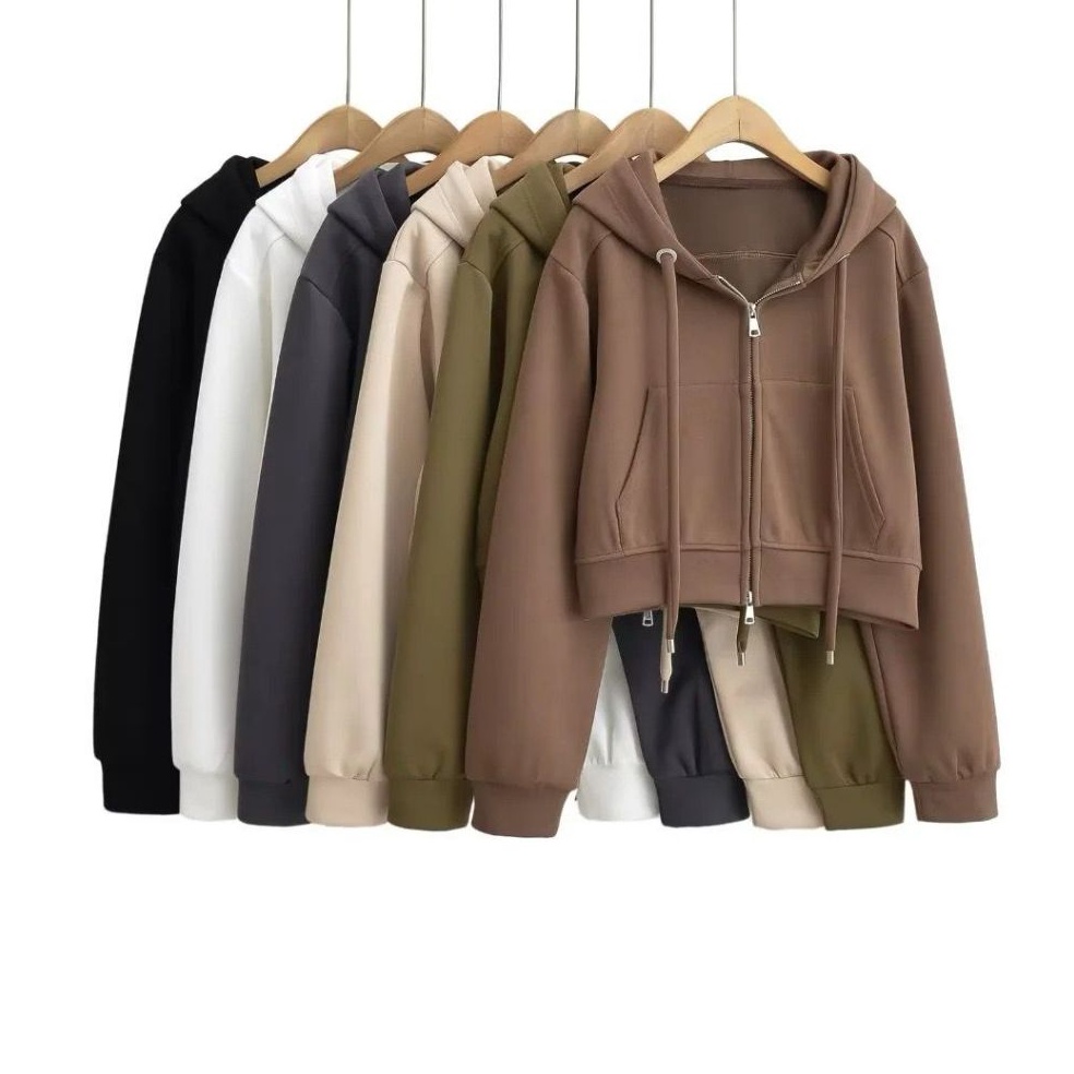 Terbaru Hoodie Crop Top Korea cantik