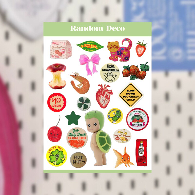 

RANDOM DECO ATICKER SHEET FOR JOURNALING SCRAPBOOK DECO NOTEBOOK PHONECASE