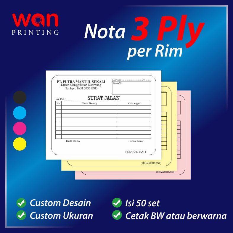 

NOTA CUSTOM SURAT JALAN FAKTUR INVOICE 3 PLY