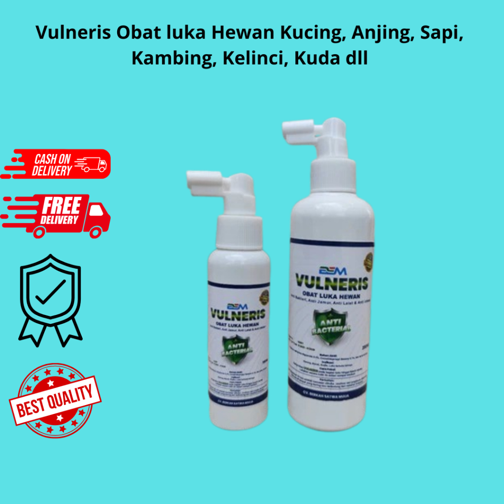 Vulneris Obat Luka PMK Hewan Ampuh Anti Bakteri, Jamur, Infeksi