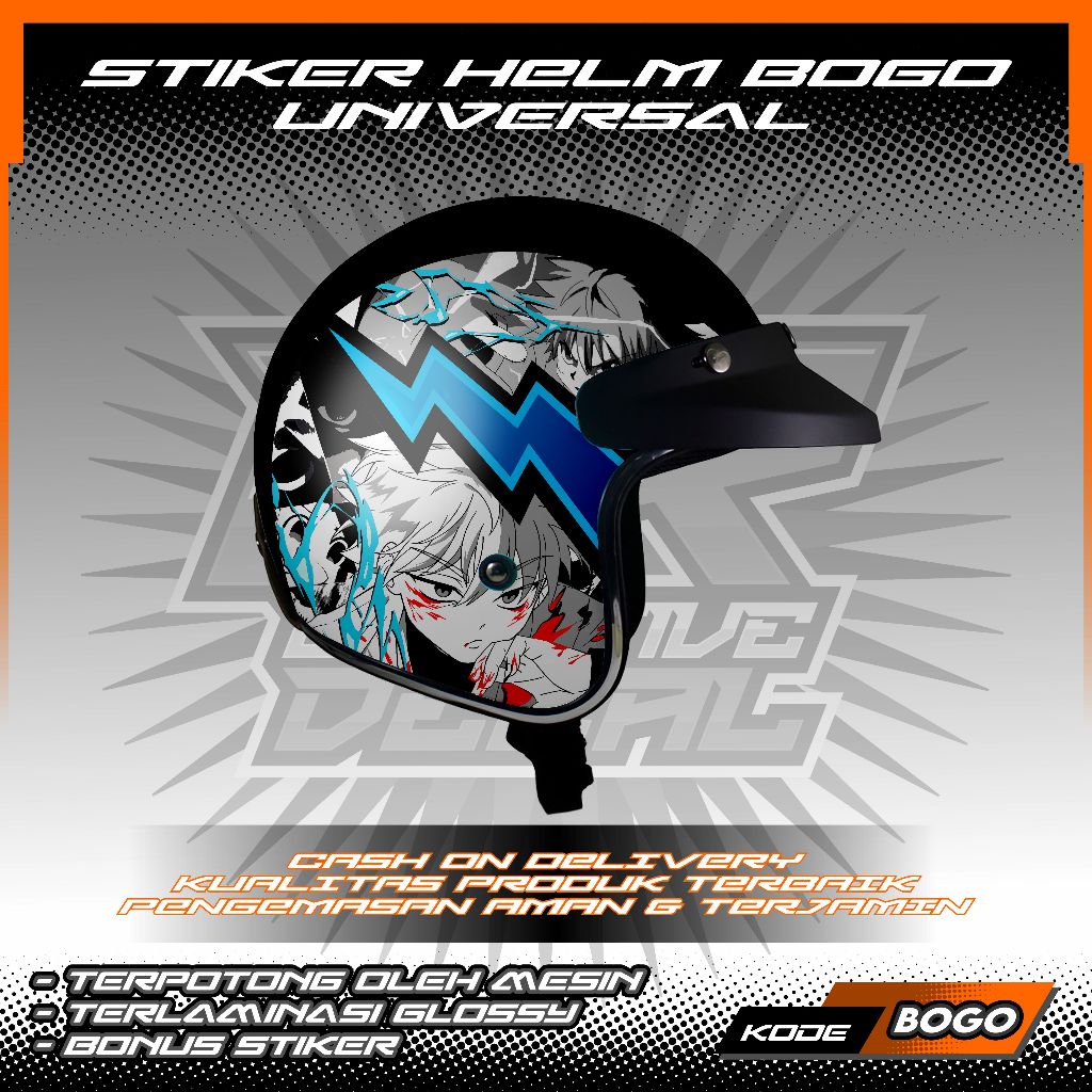 STIKER STRIPING HELM BOGO UNIVERSAL MOTIF HUNTER X HUNTER