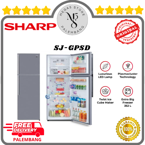 Kulkas Sharp 2 Pintu SJ 420GPSD / SJ 450GPSD Kulkas 2 Pintu Sharp Lemari Es Sharp Dua Pintu