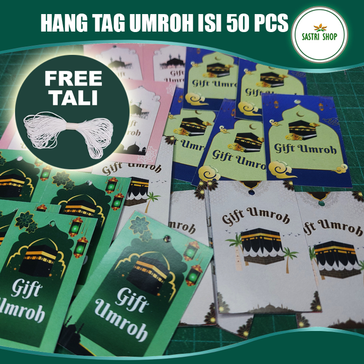 

[1 Pack isi 50 pcs FREE Tali] - Hang Tag Gift Umroh - Hang Tag Gift Haji - Hang Tag Hampers Murah!!