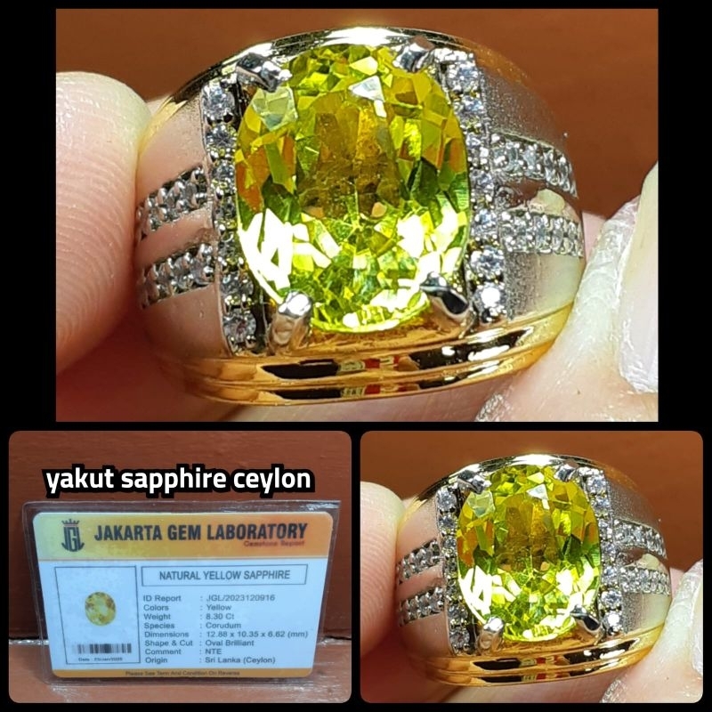 natural yellow sapphire srilanka ( vivid yellow HQ )