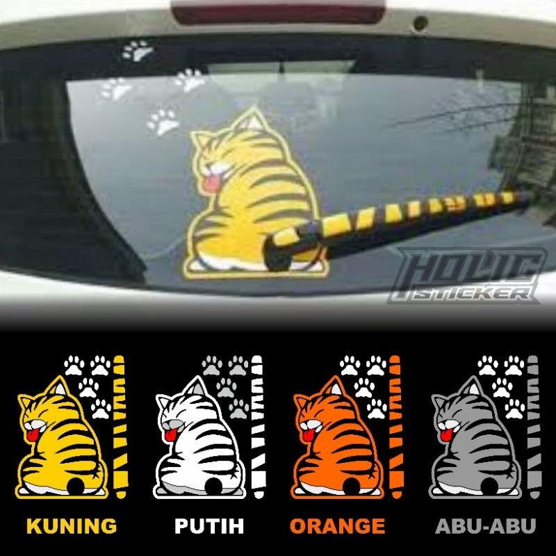 STIKER KUCING KACA BELAKANG CUTTING STIKER EKOR KUCING WIPER KACA MOBIL BELAKANG EKOR GOYANG VIRAL V