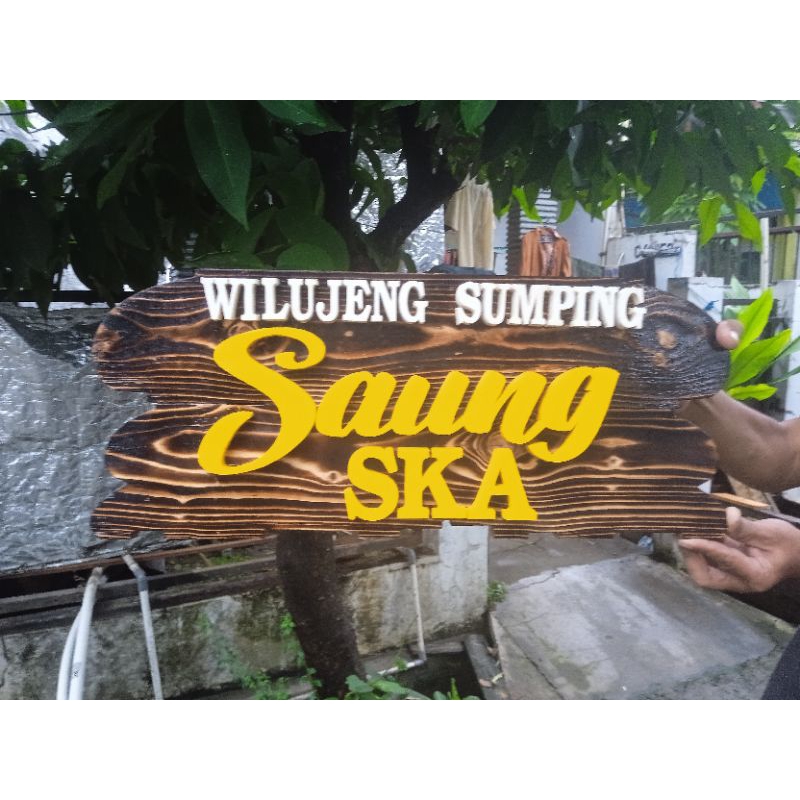 papan nama usaha/papan nama cave/tulisan kayu/custom nama kayu