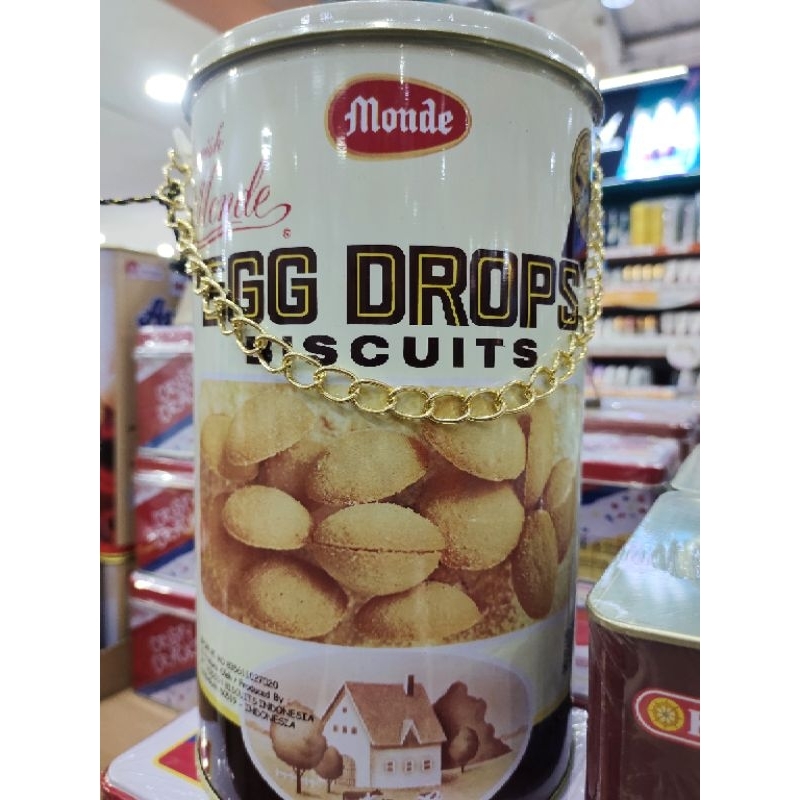 

Monde Egg Drops Biskuit Kaleng /Monde Egg Drops rantai/ kemasan kaleng jumbo