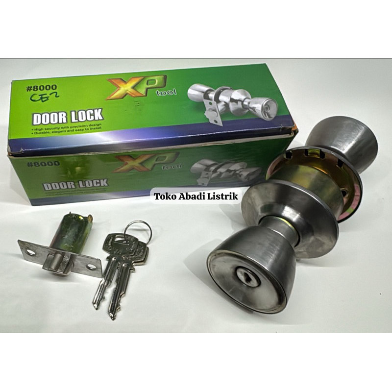 KUNCI PINTU KAMAR MANDI BULAT XP TOOL, DOOR LOCK XP TOOL #8000, GAGANG PINTU BULAT