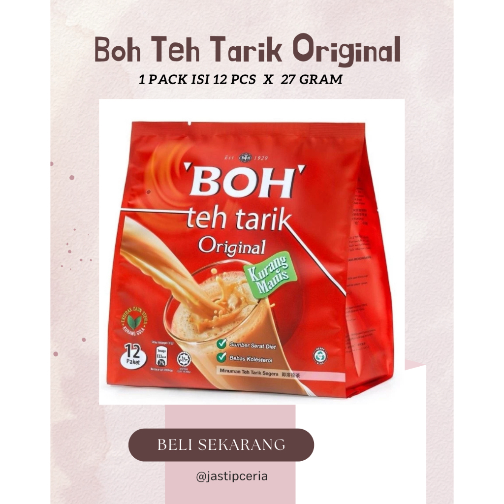 

Boh Teh Tarik Original Kurang Manis/Less Sweet With Stevia Leaf 12 pcs