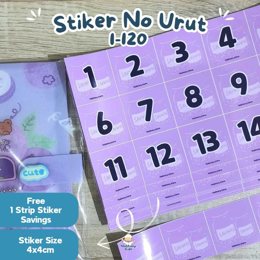 

PAKET ALBUM MENABUNG NO URUT 1-120 / 1-240 saving challenge Nomor Urut