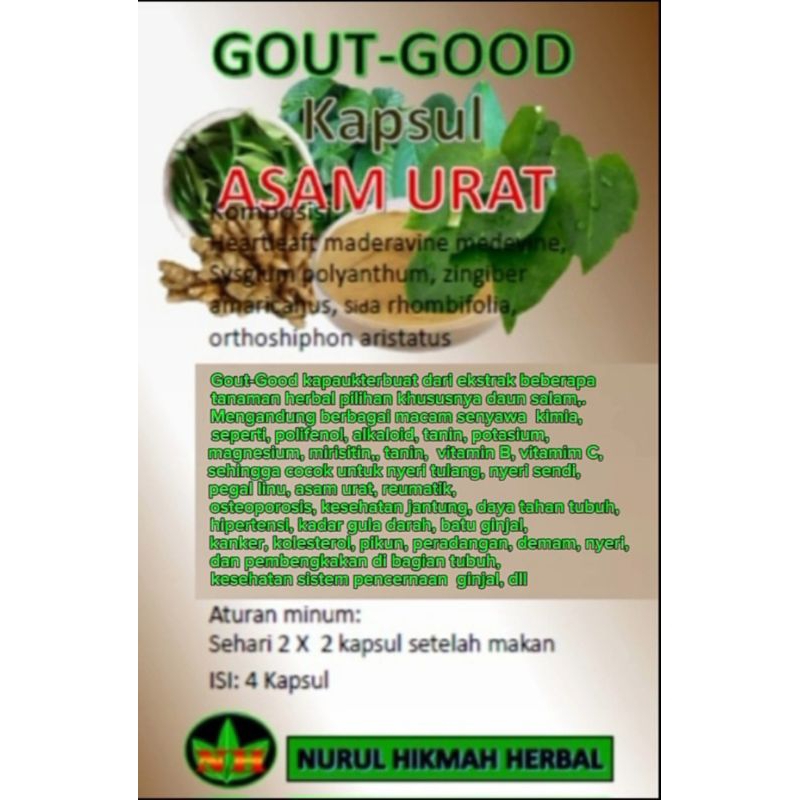 

Herbal Nyeri tulang nyeri sendi Gout Good Kapsul