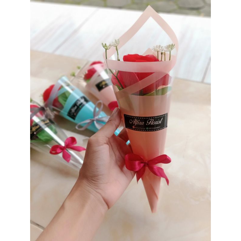 Buket bunga 1 tangkai| buket single rose