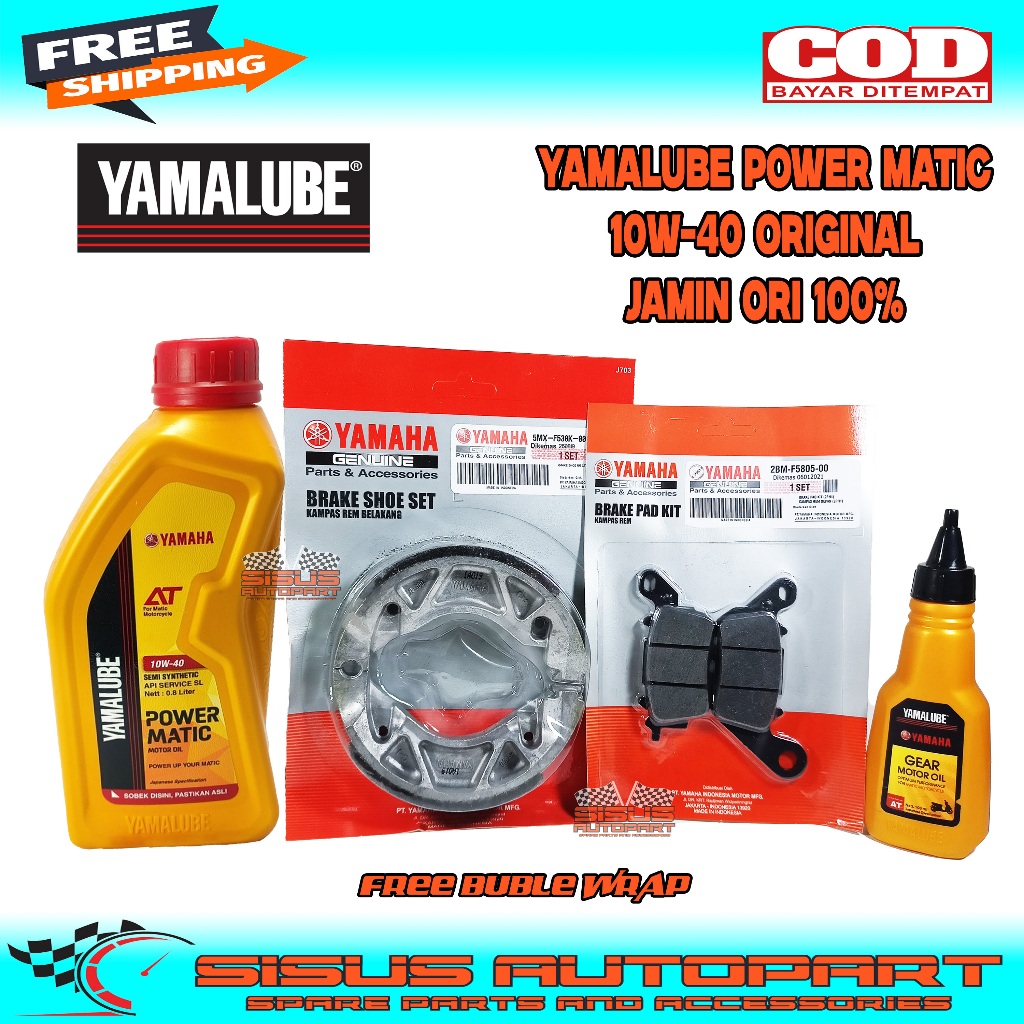 PAKET SERVICE OLI YAMALUBE POWER MATIC KAMPAS REM DEPAN BELAKANG FAZZIO GRAND FILANO FREEGO MIO GEAR