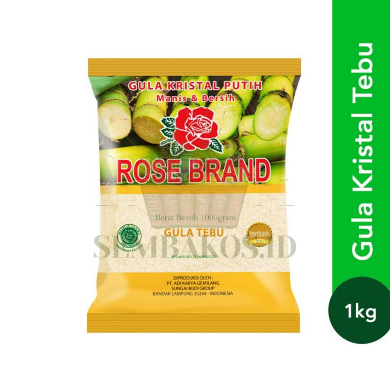 

ROSE BRAND - Gula Kristal Tebu 1kg | Gula Tebu Kuning | Gula Sembakos.id